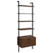 Owens 3-piece 96-inch Wall Mounted Bookshelf Set Walnut - U&U Home Budget Furniture (Carteret, NJ)