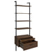 Owens 3-piece 96-inch Wall Mounted Bookshelf Set Walnut - U&U Home Budget Furniture (Carteret, NJ)