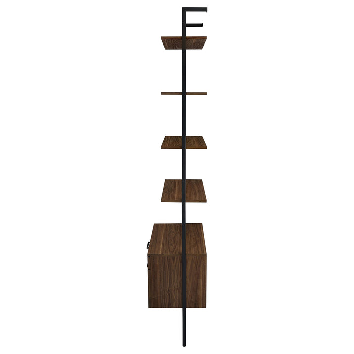 Owens 3-piece 96-inch Wall Mounted Bookshelf Set Walnut - U&U Home Budget Furniture (Carteret, NJ)