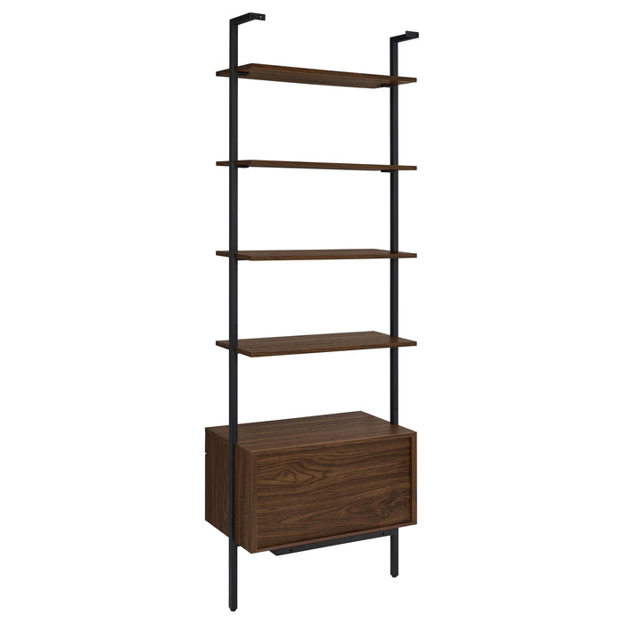 Owens 3-piece 96-inch Wall Mounted Bookshelf Set Walnut - U&U Home Budget Furniture (Carteret, NJ)