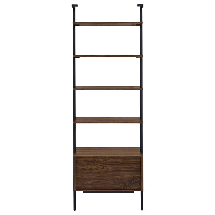 Owens 3-piece 96-inch Wall Mounted Bookshelf Set Walnut - U&U Home Budget Furniture (Carteret, NJ)