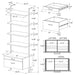 Owens 3-piece 96-inch Wall Mounted Bookshelf Set Walnut - U&U Home Budget Furniture (Carteret, NJ)