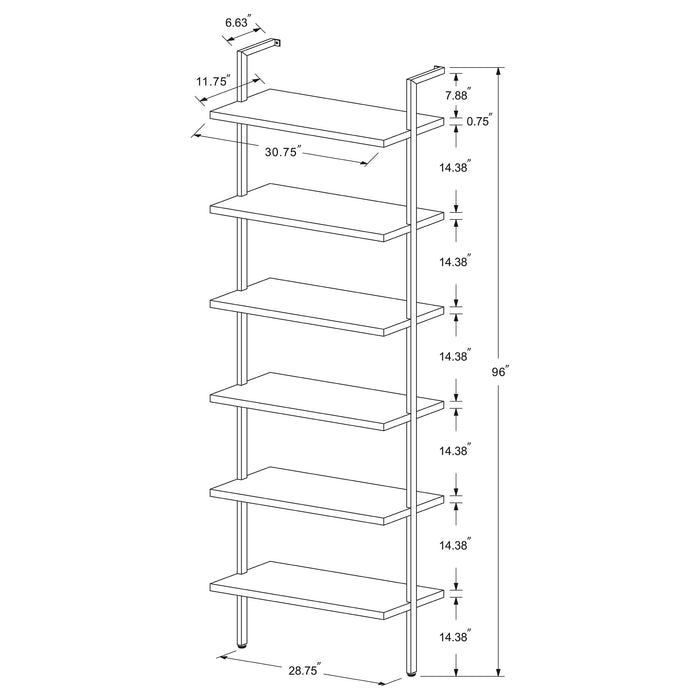 Owens 3-piece 96-inch Wall Mounted Bookshelf Set Walnut - U&U Home Budget Furniture (Carteret, NJ)