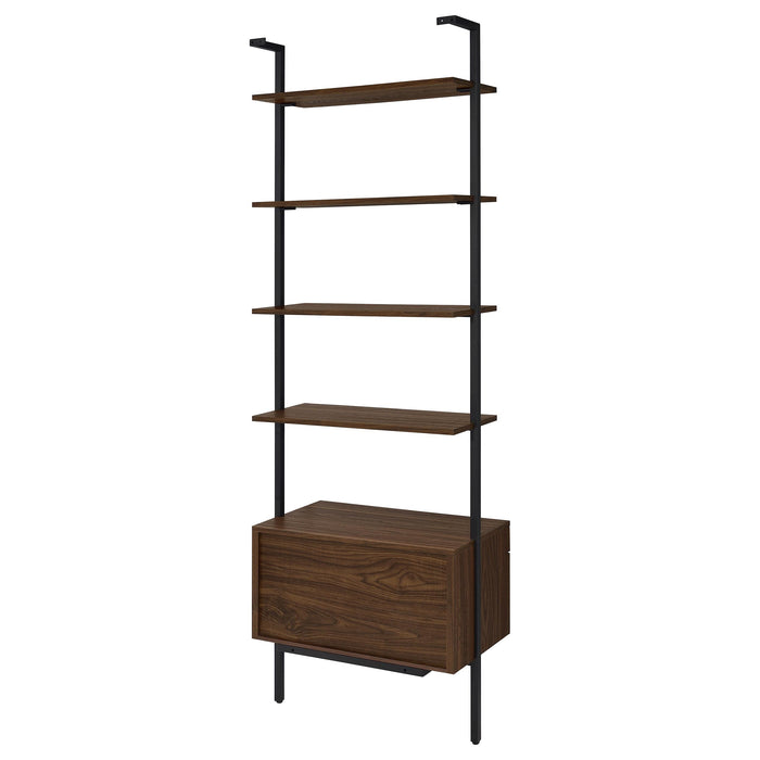 Owens 96-inch 4-shelf Storage Wall Bookshelf Walnut - U&U Home Budget Furniture (Carteret, NJ)