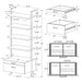 Owens 96-inch 4-shelf Storage Wall Bookshelf Walnut - U&U Home Budget Furniture (Carteret, NJ)