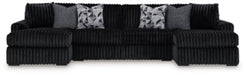 Midnight-Madness Sectional with Chaise - U&U Home Budget Furniture (Carteret, NJ)