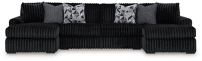Midnight-Madness Sectional with Chaise - U&U Home Budget Furniture (Carteret, NJ)