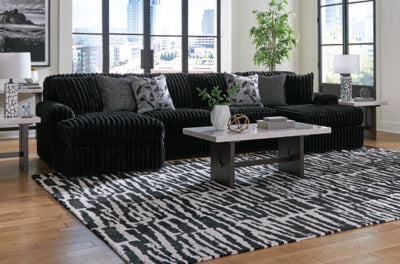 Midnight-Madness Sectional with Chaise - U&U Home Budget Furniture (Carteret, NJ)