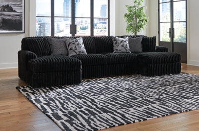 Midnight-Madness Sectional with Chaise - U&U Home Budget Furniture (Carteret, NJ)