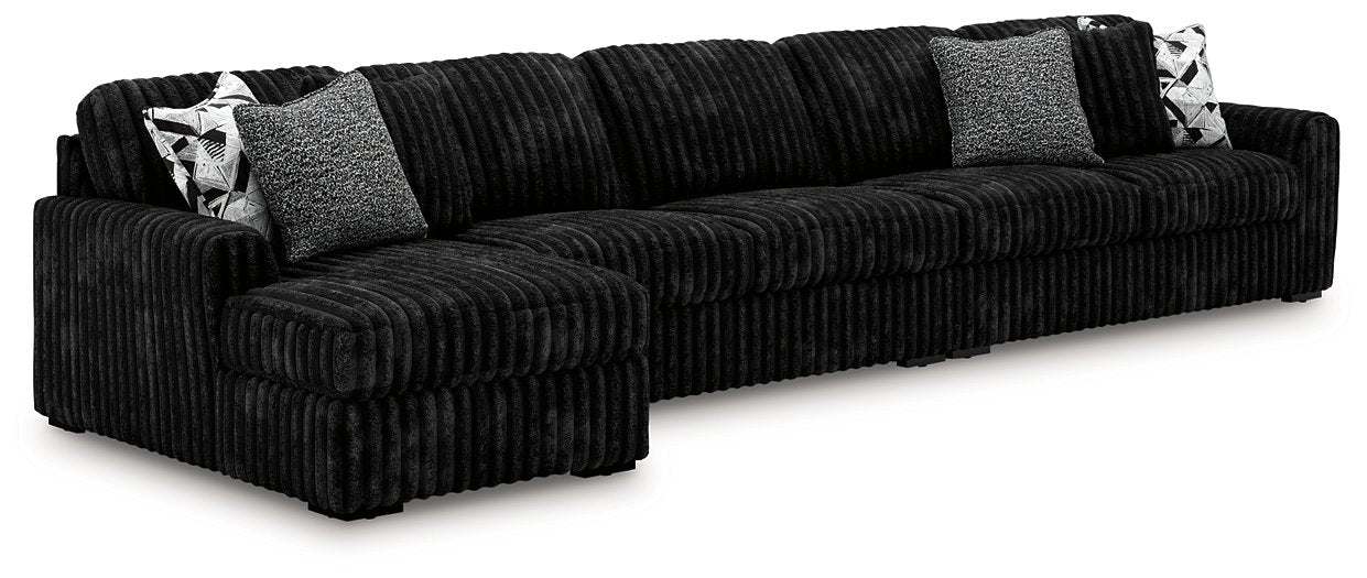 Midnight-Madness Sectional with Chaise - U&U Home Budget Furniture (Carteret, NJ)