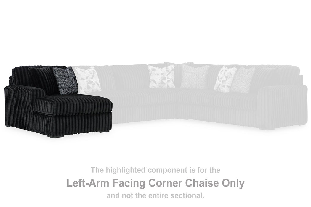 Midnight-Madness Sectional with Chaise - U&U Home Budget Furniture (Carteret, NJ)
