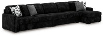 Midnight-Madness Sectional with Chaise - U&U Home Budget Furniture (Carteret, NJ)