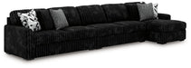 Midnight-Madness Sectional with Chaise - U&U Home Budget Furniture (Carteret, NJ)