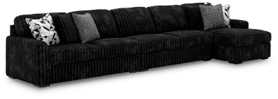 Midnight-Madness Sectional with Chaise - U&U Home Budget Furniture (Carteret, NJ)