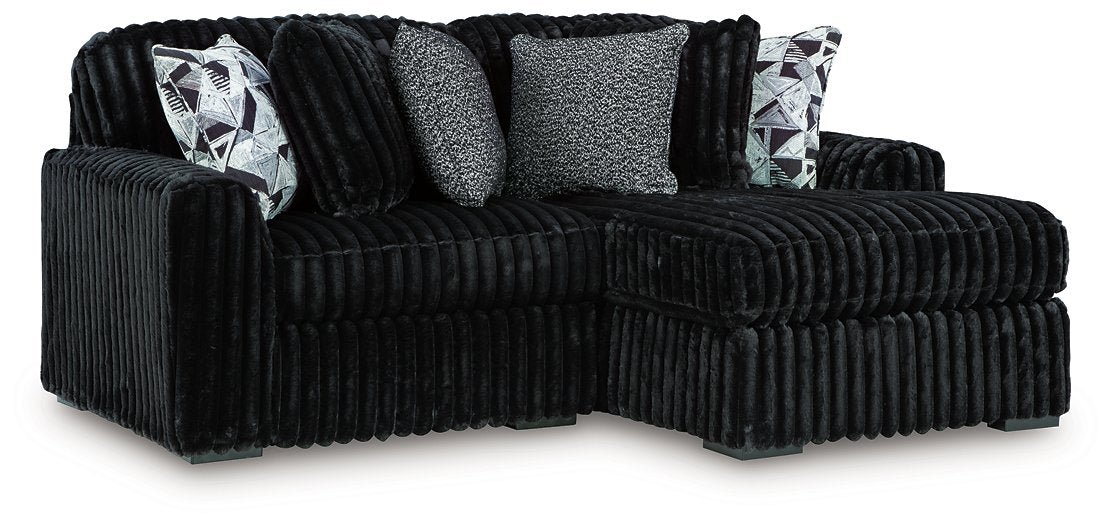 Midnight-Madness Sectional with Chaise - U&U Home Budget Furniture (Carteret, NJ)