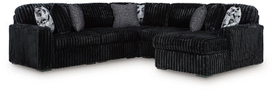 Midnight-Madness Sectional with Chaise - U&U Home Budget Furniture (Carteret, NJ)