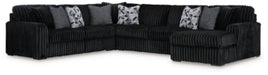 Midnight-Madness Sectional with Chaise - U&U Home Budget Furniture (Carteret, NJ)