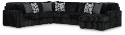 Midnight-Madness Sectional with Chaise - U&U Home Budget Furniture (Carteret, NJ)