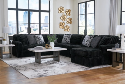 Midnight-Madness Sectional with Chaise - U&U Home Budget Furniture (Carteret, NJ)