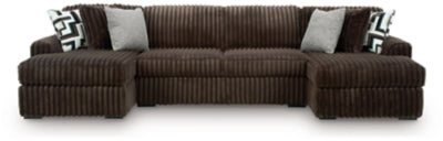 Midnight-Madness Sectional with Chaise - U&U Home Budget Furniture (Carteret, NJ)