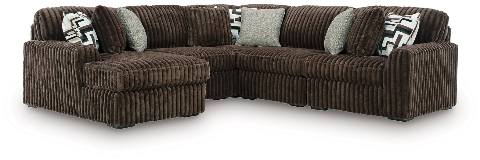 Midnight-Madness Sectional with Chaise - U&U Home Budget Furniture (Carteret, NJ)
