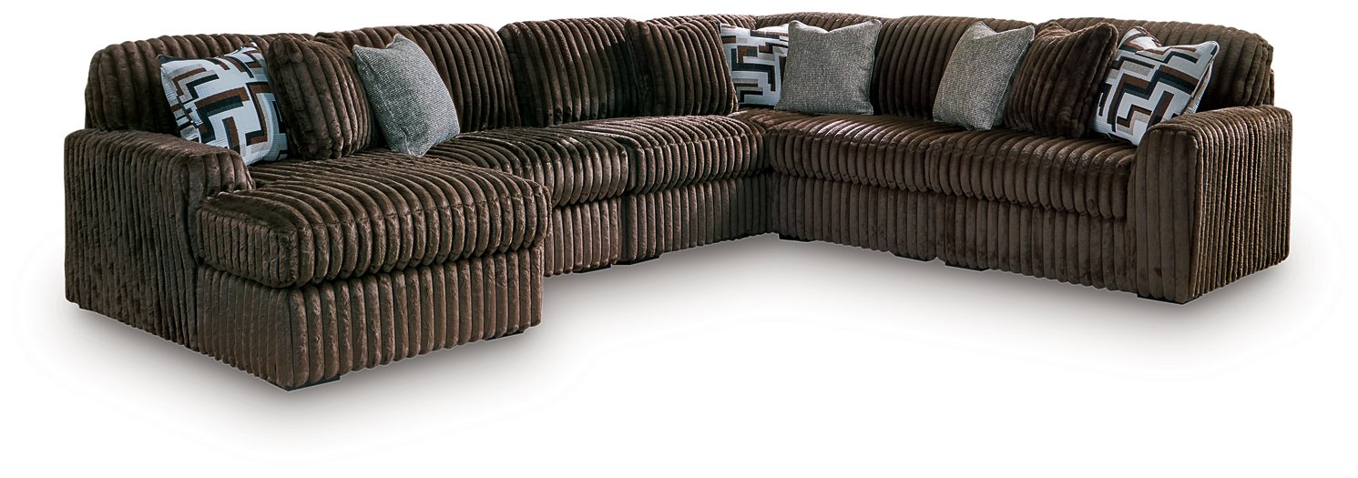 Midnight-Madness Sectional with Chaise - U&U Home Budget Furniture (Carteret, NJ)