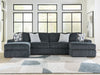 Midnight-Madness Double Chaise 3-Piece Sectional - U&U Home Budget Furniture (Carteret, NJ)