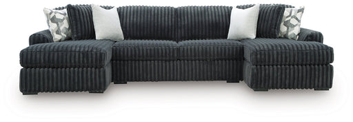 Midnight-Madness Double Chaise 3-Piece Sectional - U&U Home Budget Furniture (Carteret, NJ)