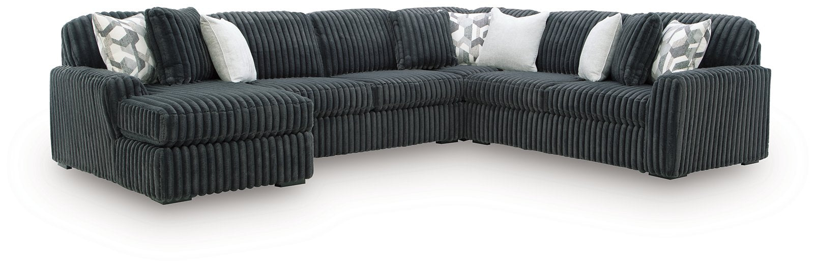 Midnight-Madness Sectional with Chaise - U&U Home Budget Furniture (Carteret, NJ)