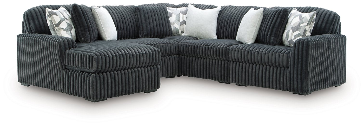 Midnight-Madness Sectional with Chaise - U&U Home Budget Furniture (Carteret, NJ)