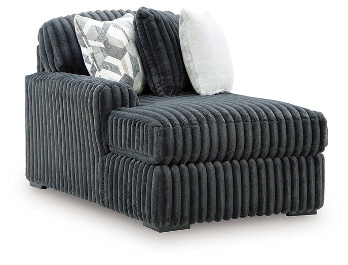 Midnight-Madness Double Chaise 3-Piece Sectional - U&U Home Budget Furniture (Carteret, NJ)