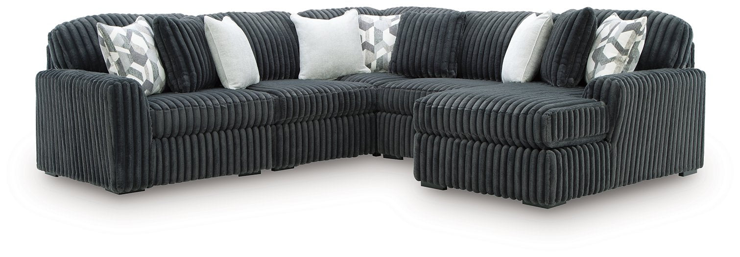 Midnight-Madness Sectional with Chaise - U&U Home Budget Furniture (Carteret, NJ)
