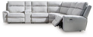 Social Pointe Reclining Sectional with Storage Console - U&U Home Budget Furniture (Carteret, NJ)