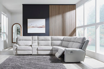 Social Pointe Reclining Sectional with Storage Console - U&U Home Budget Furniture (Carteret, NJ)