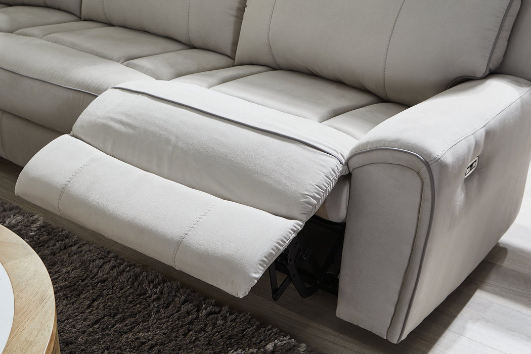 Social Pointe Reclining Sectional with Storage Console - U&U Home Budget Furniture (Carteret, NJ)