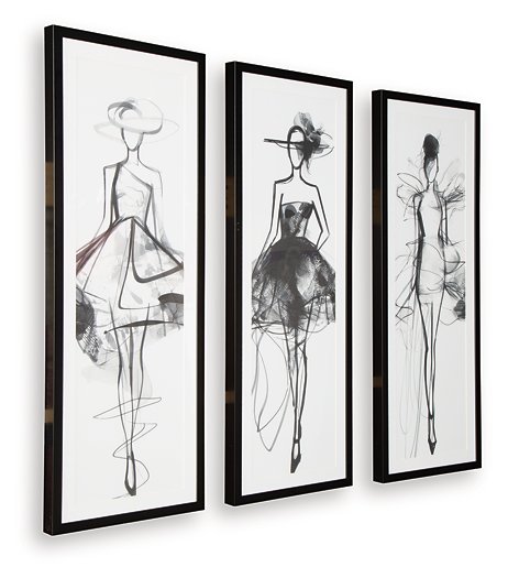 Mckerrick Wall Art Set (Set of 3) - U&U Home Budget Furniture (Carteret, NJ)