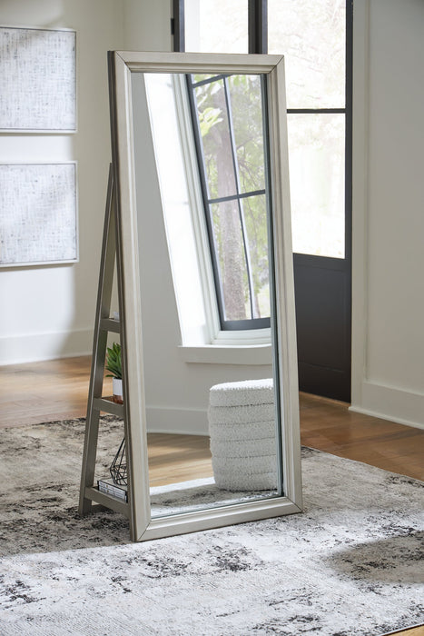 Evesen Floor Standing Mirror/Storage - U&U Home Budget Furniture (Carteret, NJ)