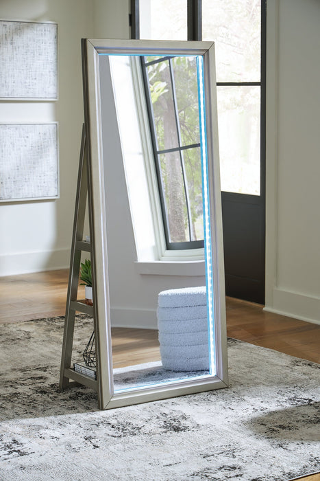 Evesen Floor Standing Mirror/Storage - U&U Home Budget Furniture (Carteret, NJ)