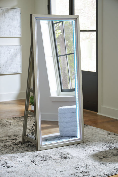 Evesen Floor Standing Mirror/Storage - U&U Home Budget Furniture (Carteret, NJ)