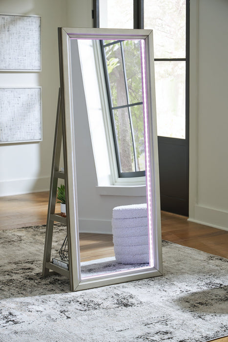 Evesen Floor Standing Mirror/Storage - U&U Home Budget Furniture (Carteret, NJ)