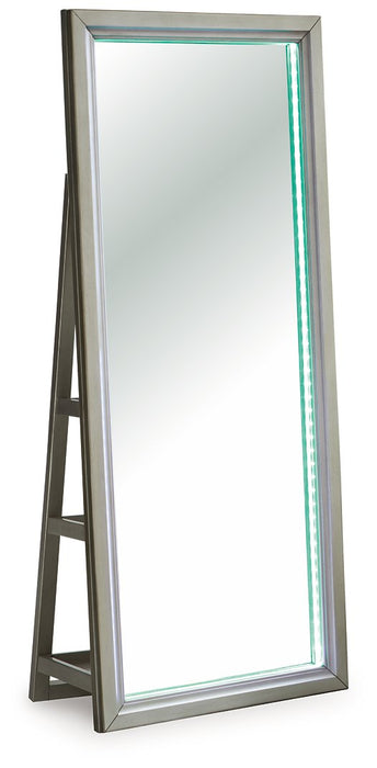 Evesen Floor Standing Mirror/Storage - U&U Home Budget Furniture (Carteret, NJ)