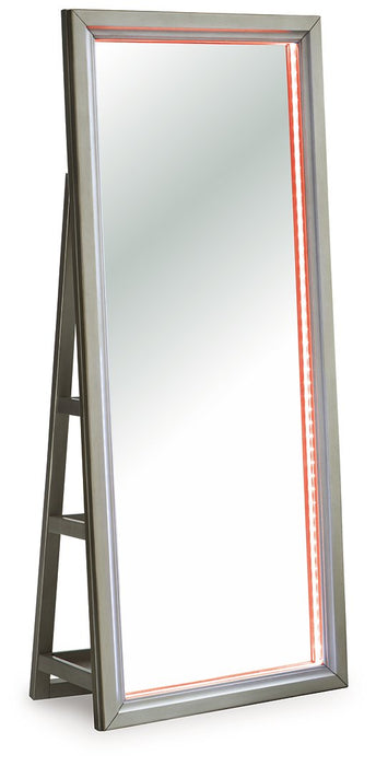 Evesen Floor Standing Mirror/Storage - U&U Home Budget Furniture (Carteret, NJ)