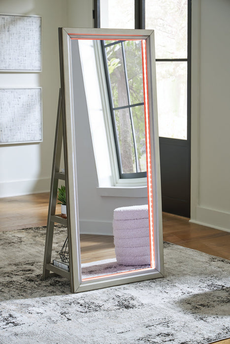 Evesen Floor Standing Mirror/Storage - U&U Home Budget Furniture (Carteret, NJ)