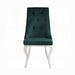 Dekel Green Fabric & Stainless Steel Side Chair - U&U Home Budget Furniture (Carteret, NJ)
