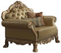 Acme Dresden Chair w/ 2 Pillows in Gold Patina 53162 - U&U Home Budget Furniture (Carteret, NJ)