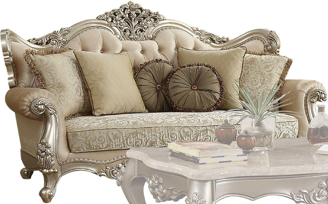 Acme Furniture Bently Sofa with 7 Pillows in Champagne 50660 - U&U Home Budget Furniture (Carteret, NJ)