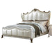 Acme Furniture Dresden II California King Bed in Pearl White PU & Gold Patina 27814CK - U&U Home Budget Furniture (Carteret, NJ)