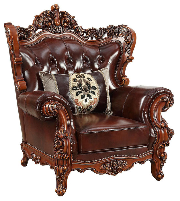 Acme Furniture Eustoma Chair in Cherry and Walnut 53067 - U&U Home Budget Furniture (Carteret, NJ)