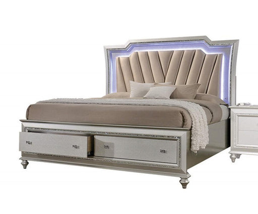 Acme Furniture Kaitlyn Queen Storage Bed in Champagne - U&U Home Budget Furniture (Carteret, NJ)