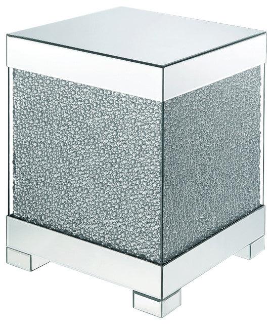 Acme Furniture Mallika End Table in Mirrored/Crystals 87912 - U&U Home Budget Furniture (Carteret, NJ)